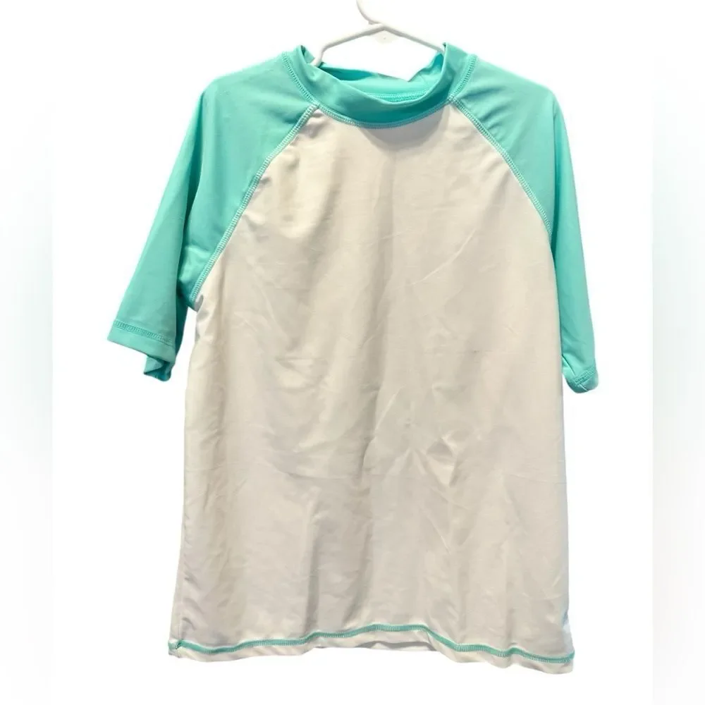 NWOT Tommy Bahama Kids Swim Tropical Flamingo Mint Green Top & Shorts - Size 12